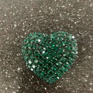 Rhinestone heart broach